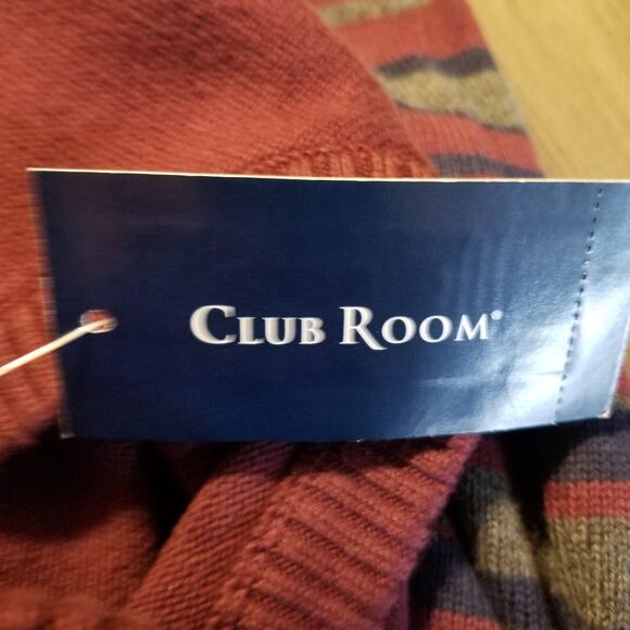 Club Room Men's Red & Blue Striped Long Sleeve Crewneck Sweater, Size: 2XL, New - Picture 8 of 9